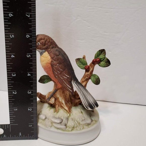 Vintage Gorham Porcelain Red Robin Bird Figurine Music Box Made in Japan Pottery - Picture 7 of 8